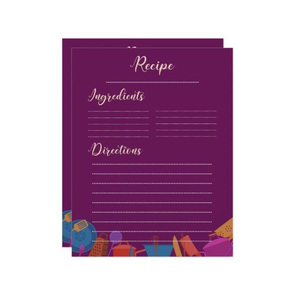 Vintage retro pink family kitchen Recipe Sheet