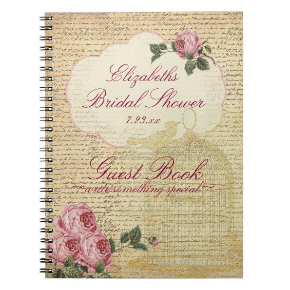Vintage Romantic Roses Bridal Shower Guest Book |