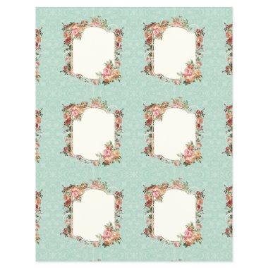 Vintage Rose Baroque Elegant Gift Tags Bridal Flyer