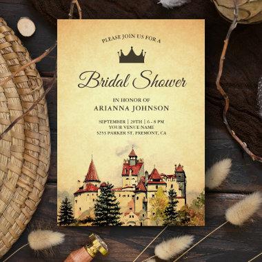 Vintage Royal Fairytale Castle Bridal Shower Invitations