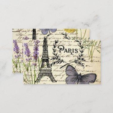 vintage rustic french eiffel tower Paris Party Note Invitations