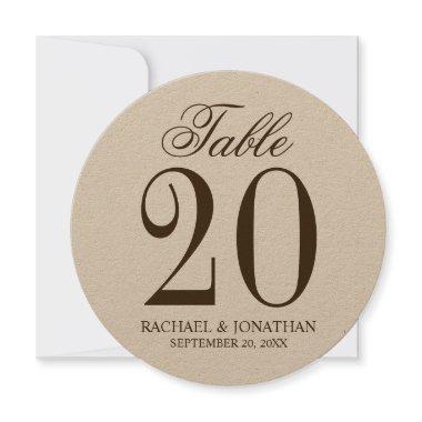 Vintage Rustic Wedding Circle Table Number