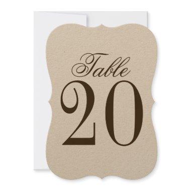 Vintage Rustic Wedding Table Number