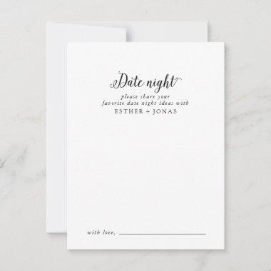 Vintage Script Date Night Idea Advice Card