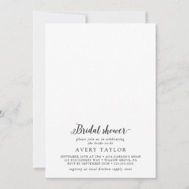 Vintage Script Design Your Own Bridal Shower Invitations