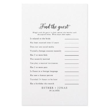 Vintage Script Find the Guest Wedding Game  Flyer