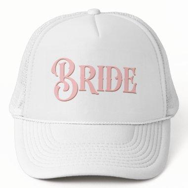 Vintage Serif Typography Blush Pink Bride Trucker Hat