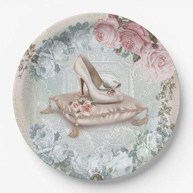 Vintage Shoe Bridal Shower Paper Plates