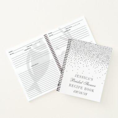 Vintage Silver Confetti Bridal Shower Recipe Notebook