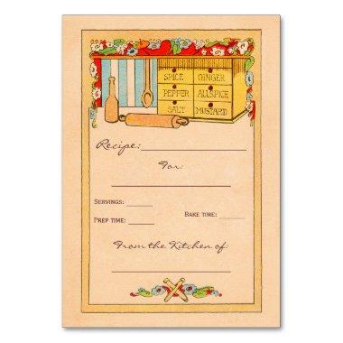 Vintage Spice Box Recipe Invitations Bridal Shower