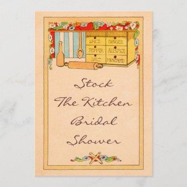 Vintage Stock The Kitchen Spice Box Bridal Shower Invitations