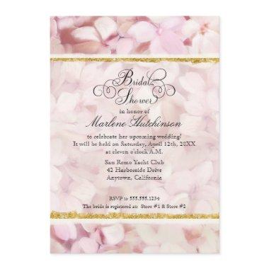 Vintage Style Blush Pink Hydrangea Bridal Shower Invitations