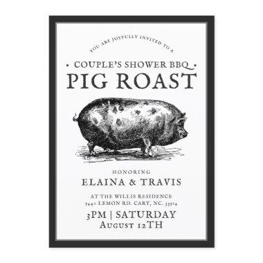 Vintage Style | Couple's Shower BBQ Pig Roast Invitations