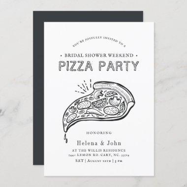 Vintage Style Pizza Party | Bridal Shower Invitations