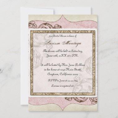 Vintage Swirl Etchings - Bridal Shower Invitations