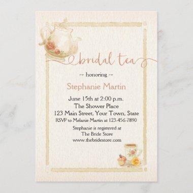 Vintage Tea Bridal Shower Invitations
