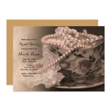 Vintage Tea Cup & Pearls