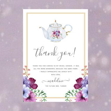 Vintage Tea Floral Bridal Shower Thank You Invitations