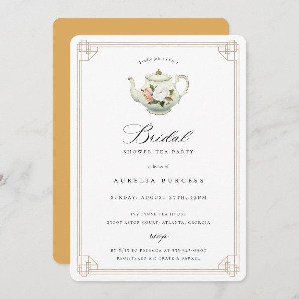 Vintage Tea Party Bridal Shower Invitations