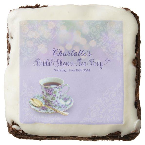 Vintage Tea Party Bridal Shower Lavender Brownie