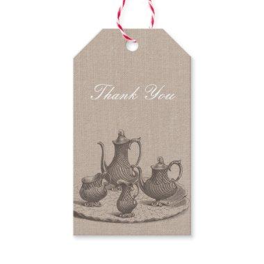 Vintage Tea Party Bridal Shower Thank You Rustic Gift Tags