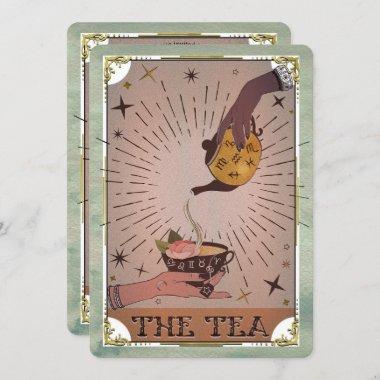 Vintage Tea & Tarot Witchy Kettle Birthday Party Invitations