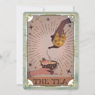 Vintage Tea Tarot Witchy Kettle Halloween Party In Invitations