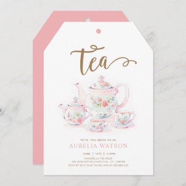 Vintage Teacup Floral Tea Invitations