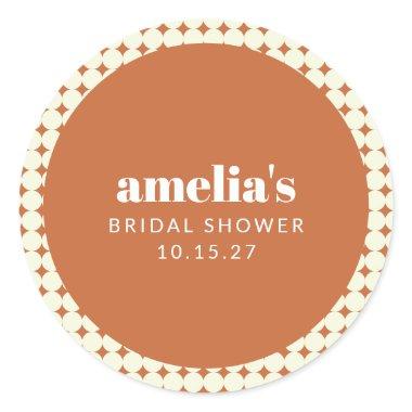 Vintage Terracotta Geometric  Custom Classic Round Sticker