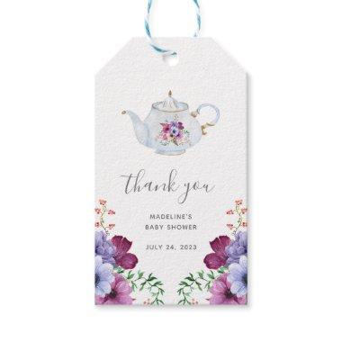 Vintage Time For Tea Floral Bridal Thank You Gift Tags