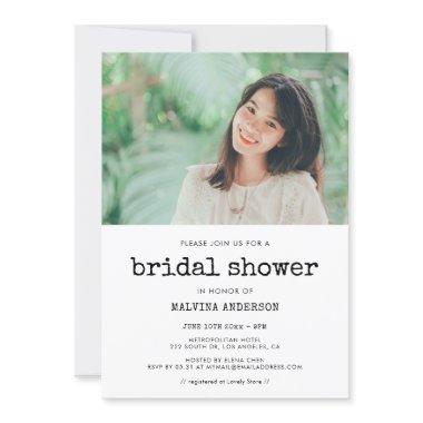 Vintage typewriter bridal shower photo Invitations