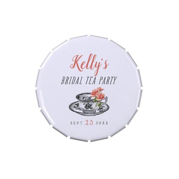 Vintage Typography Bridal Shower Tea Party Candy Tin