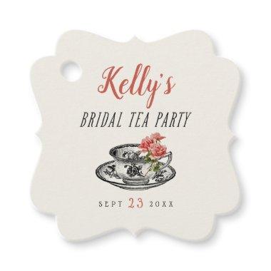 Vintage Typography Bridal Shower Tea Party Favor Favor Tags