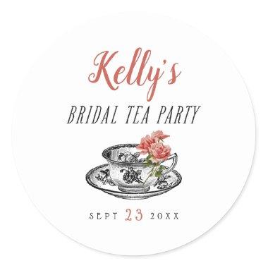 Vintage Typography Bridal Tea Party Favor Label