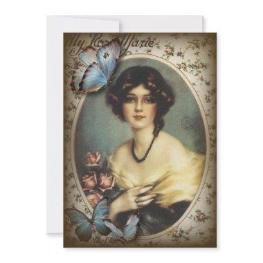vintage victorian floral retro paris woman