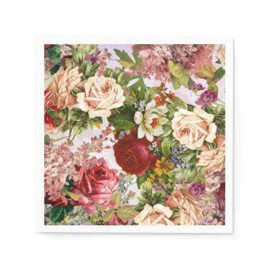 Vintage Victorian Floral Rose Collage Napkins