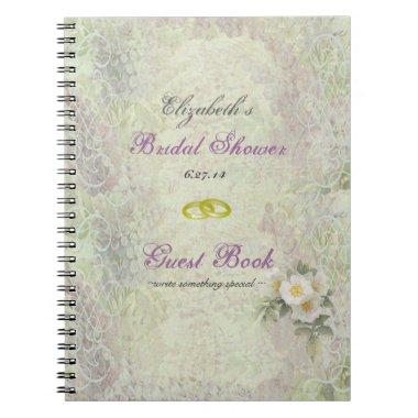 Vintage Victorian Garden-Bridal Shower Guest Book- Notebook