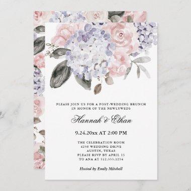 Vintage Watercolor Hydrangea | Post Wedding Brunch Invitations