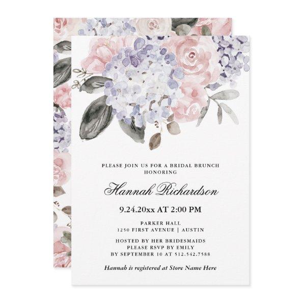 Vintage Watercolor Hydrangeas | Bridal Brunch