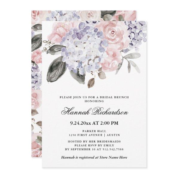 Vintage Watercolor Hydrangeas | Bridal Brunch Invitations