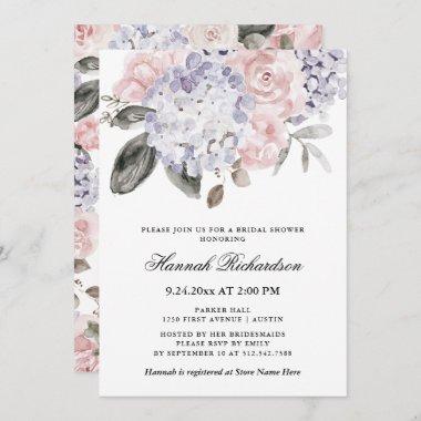 Vintage Watercolor Hydrangeas | Bridal Shower Invitations