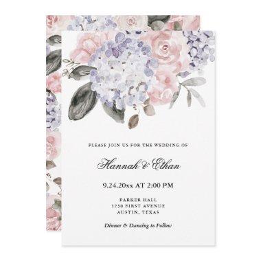 Vintage Watercolor Hydrangeas | Floral Wedding Invitations