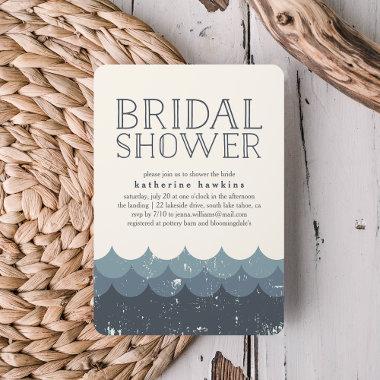 Vintage Waves Bridal Shower Invitations