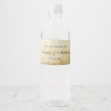 Vintage Wedding Water Bottle Label