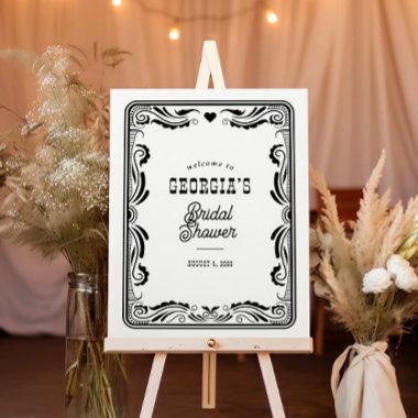 Vintage Western Cowgirl Country Bridal Shower Sign