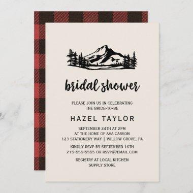 Vintage Wilderness | Buffalo Plaid Bridal Shower Invitations