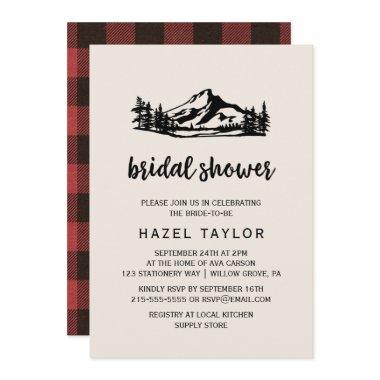 Vintage Wilderness | Buffalo Plaid Bridal Shower Invitations