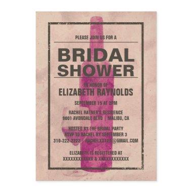 Vintage Wine Bottle Bridal Shower Invitations