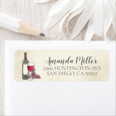 Vintage Wine Return Address Label