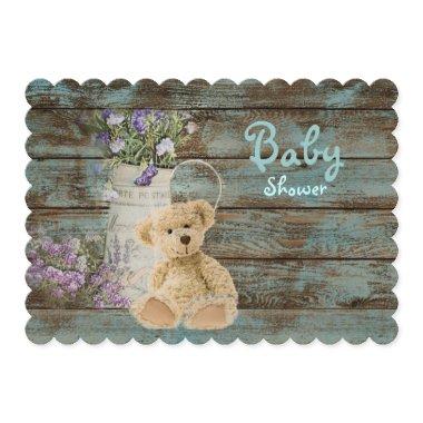 vintage wood teddy bear baby shower